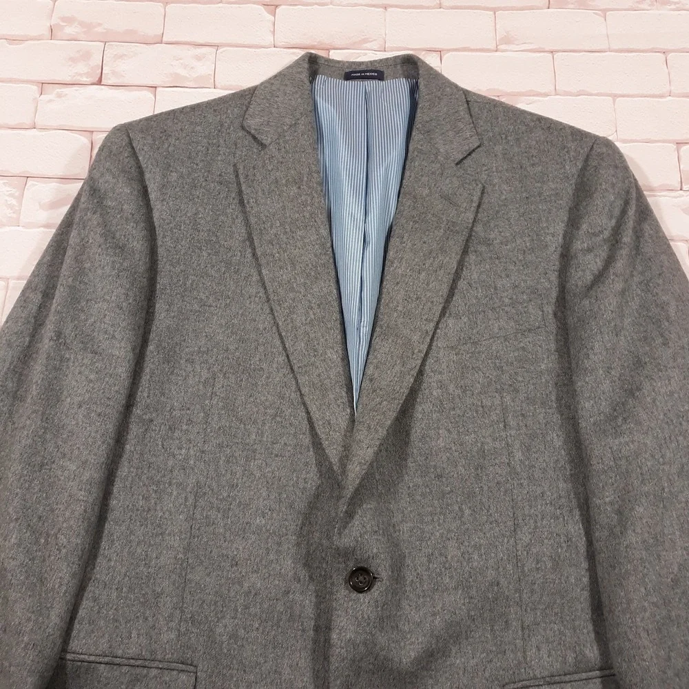 Stafford Camel Hair Sport Coat Jacket Mens Size 44 Long Classic Fit Gray